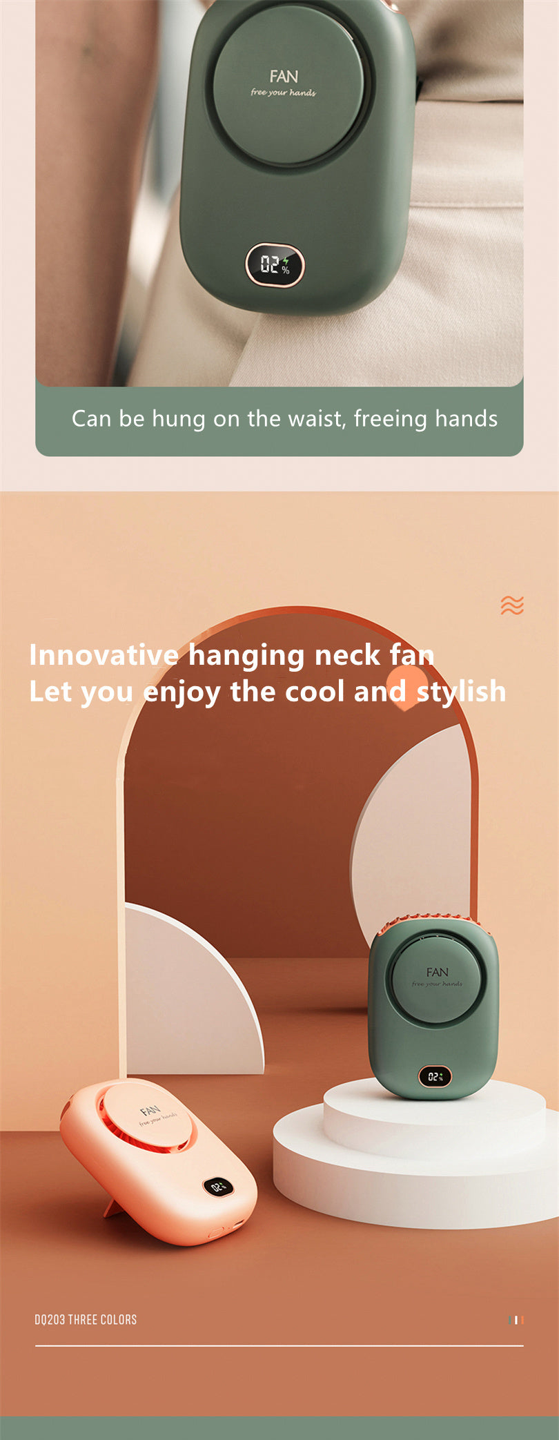 Versatile Bladeless USB Fan Waist Desktop