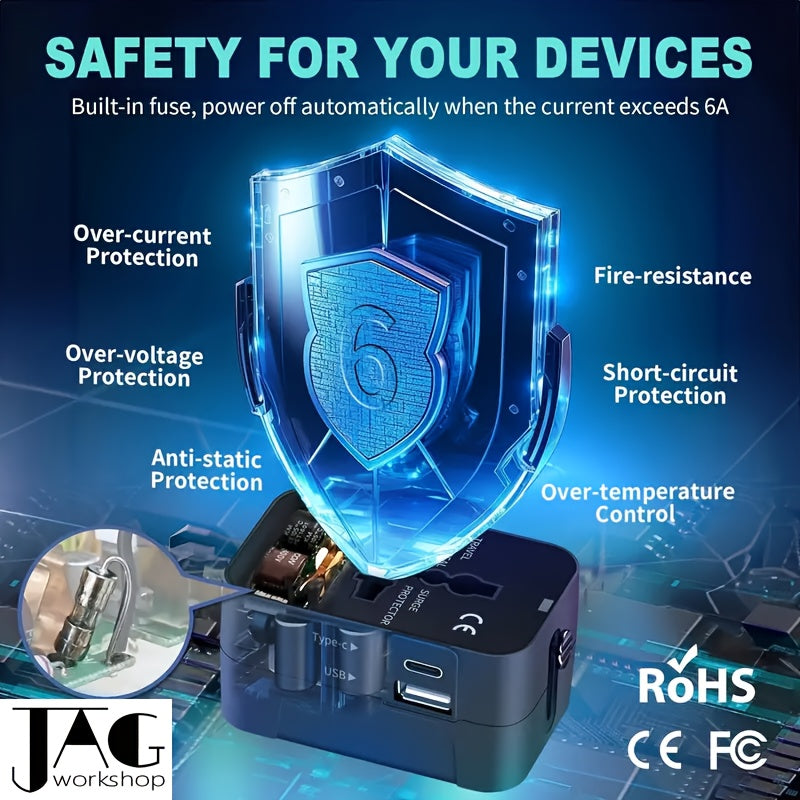 Certified Travel Adapter Adaptador Certificado 150+ Países