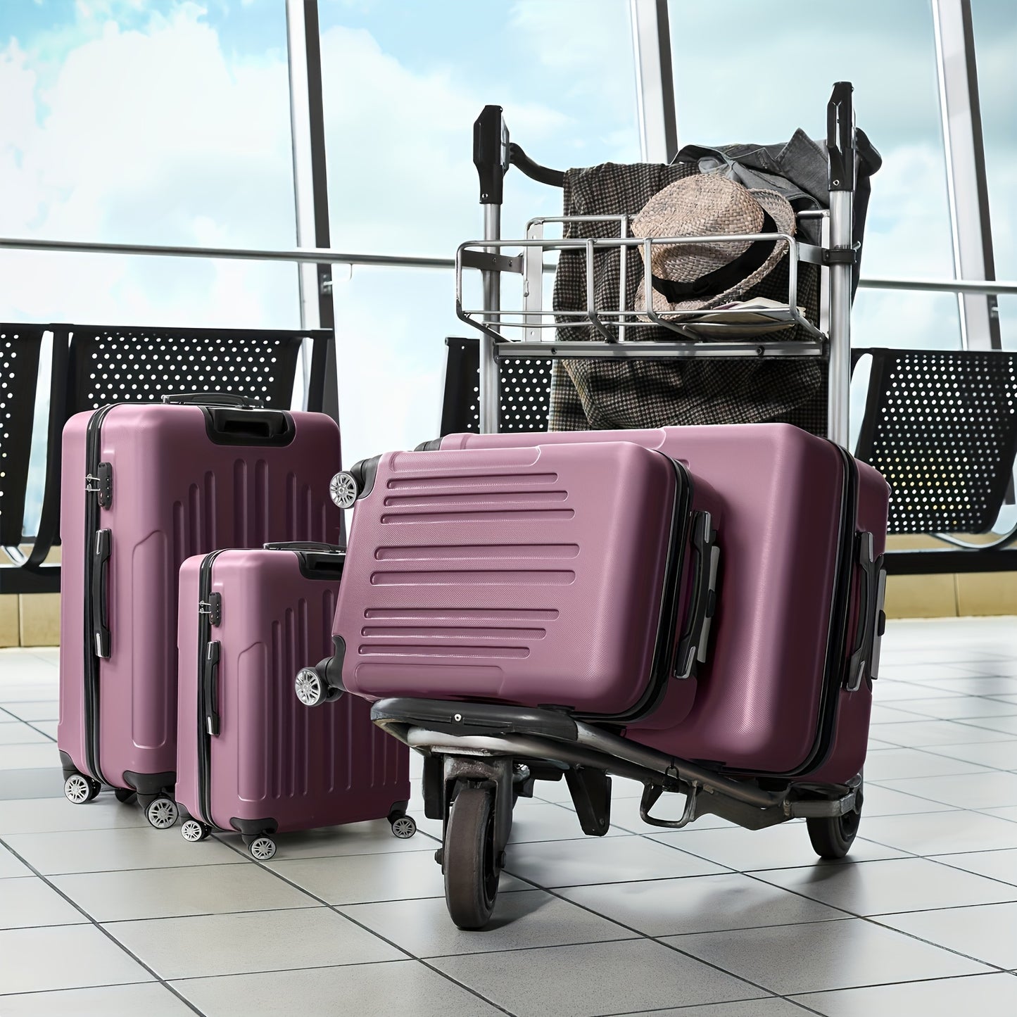 Purple Orchid Suitcase Set, Juego Maletas Orquídea Púrpura