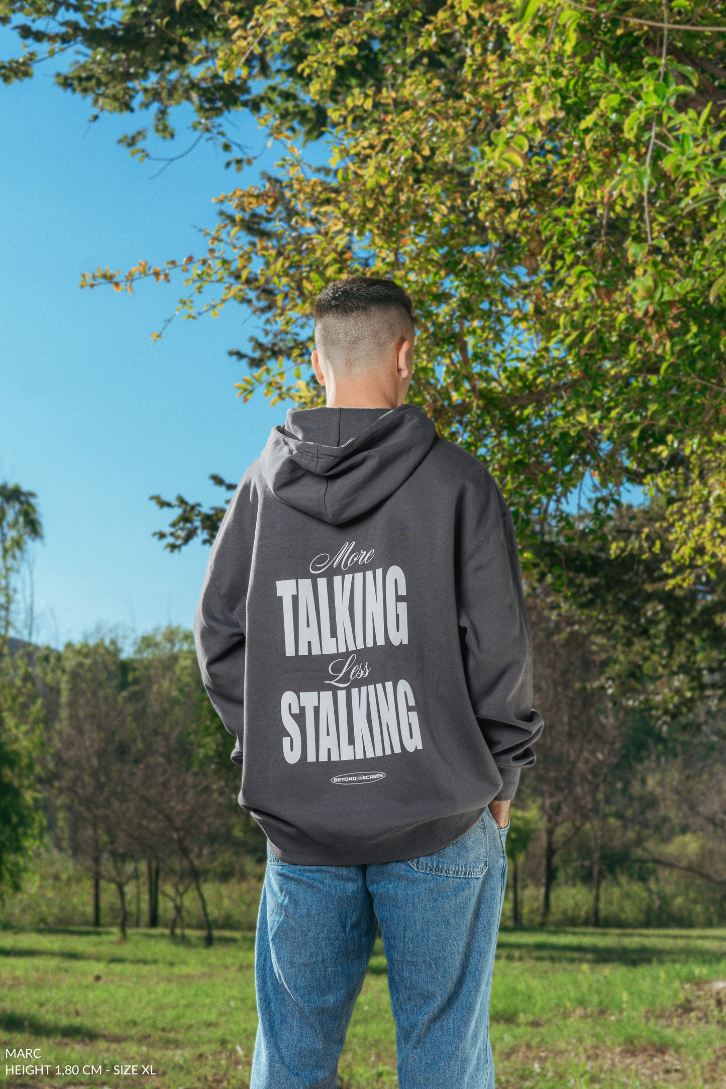 Gray Less Stalking Hoodie