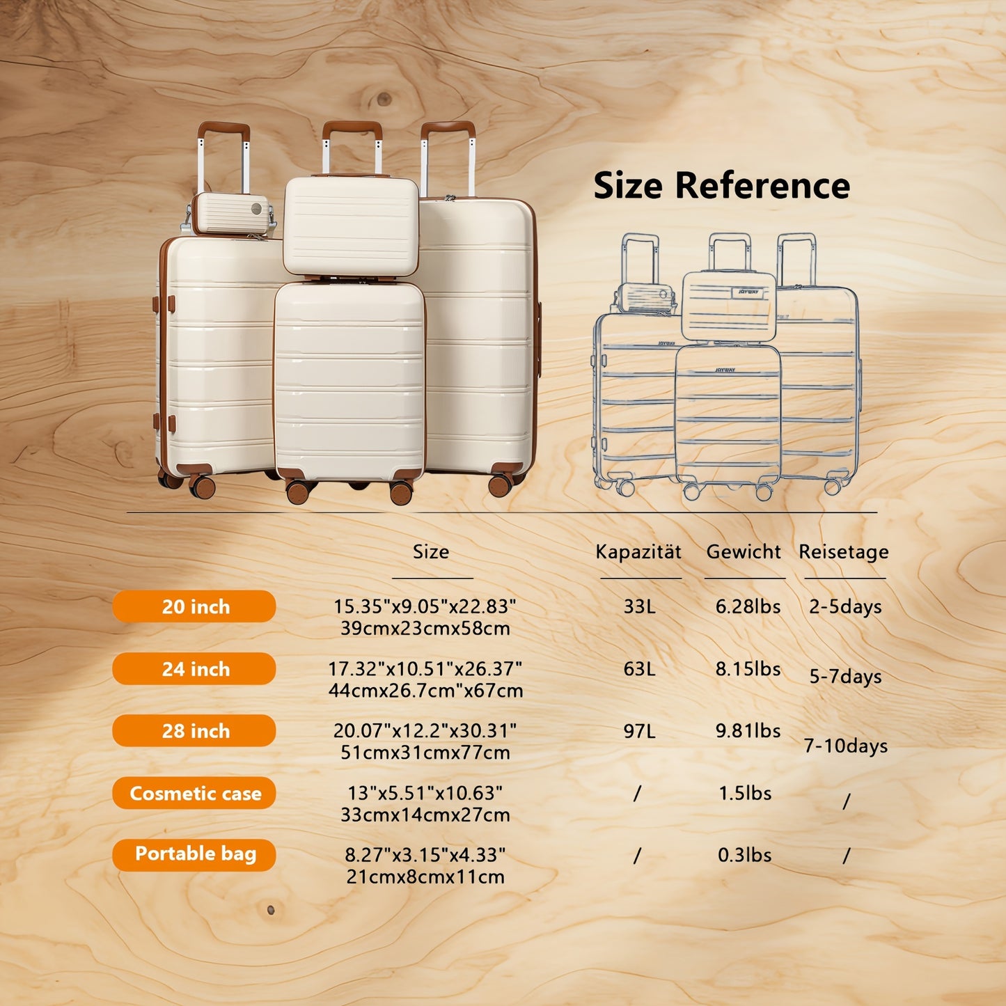 Suitcase Luggage Set with Lock, Juego Maletas con Cerradura