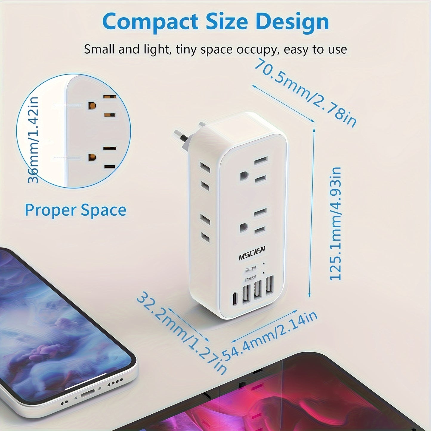 Multi-Port EU Adapter Adaptador Europa 4-Puertos