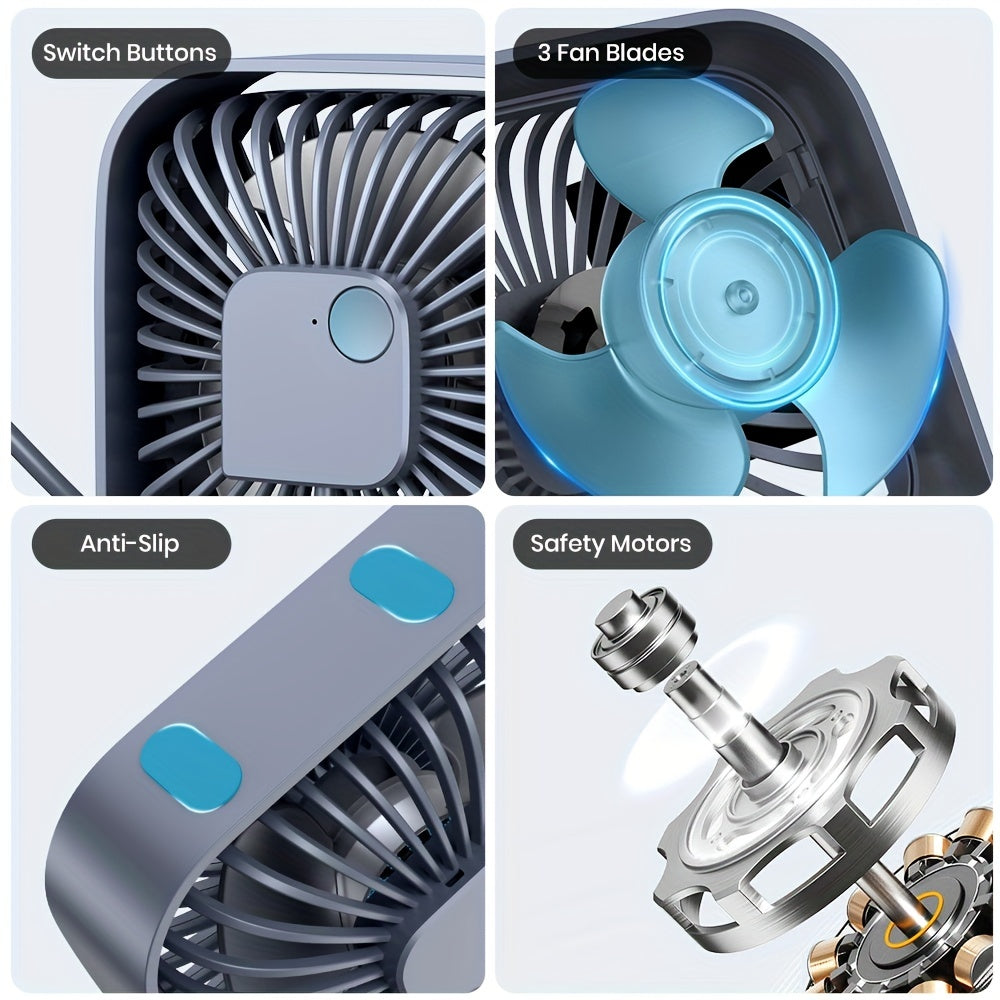 Silent USB Desk Fan 3-Speed