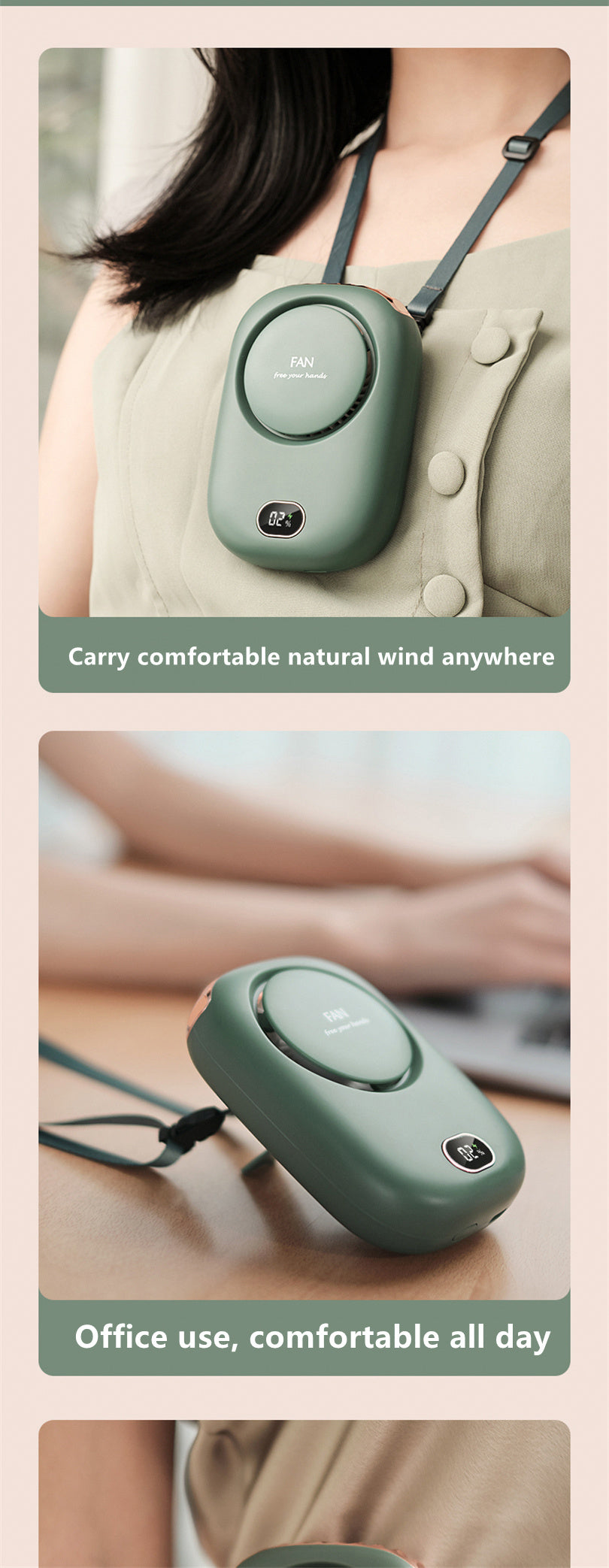 Versatile Bladeless USB Fan Waist Desktop