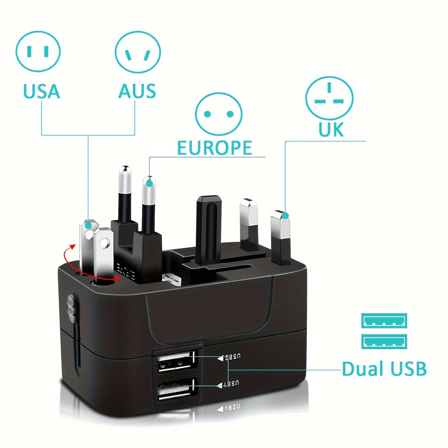 Premium 2-Pack Travel Adapter Pack Doble Premium