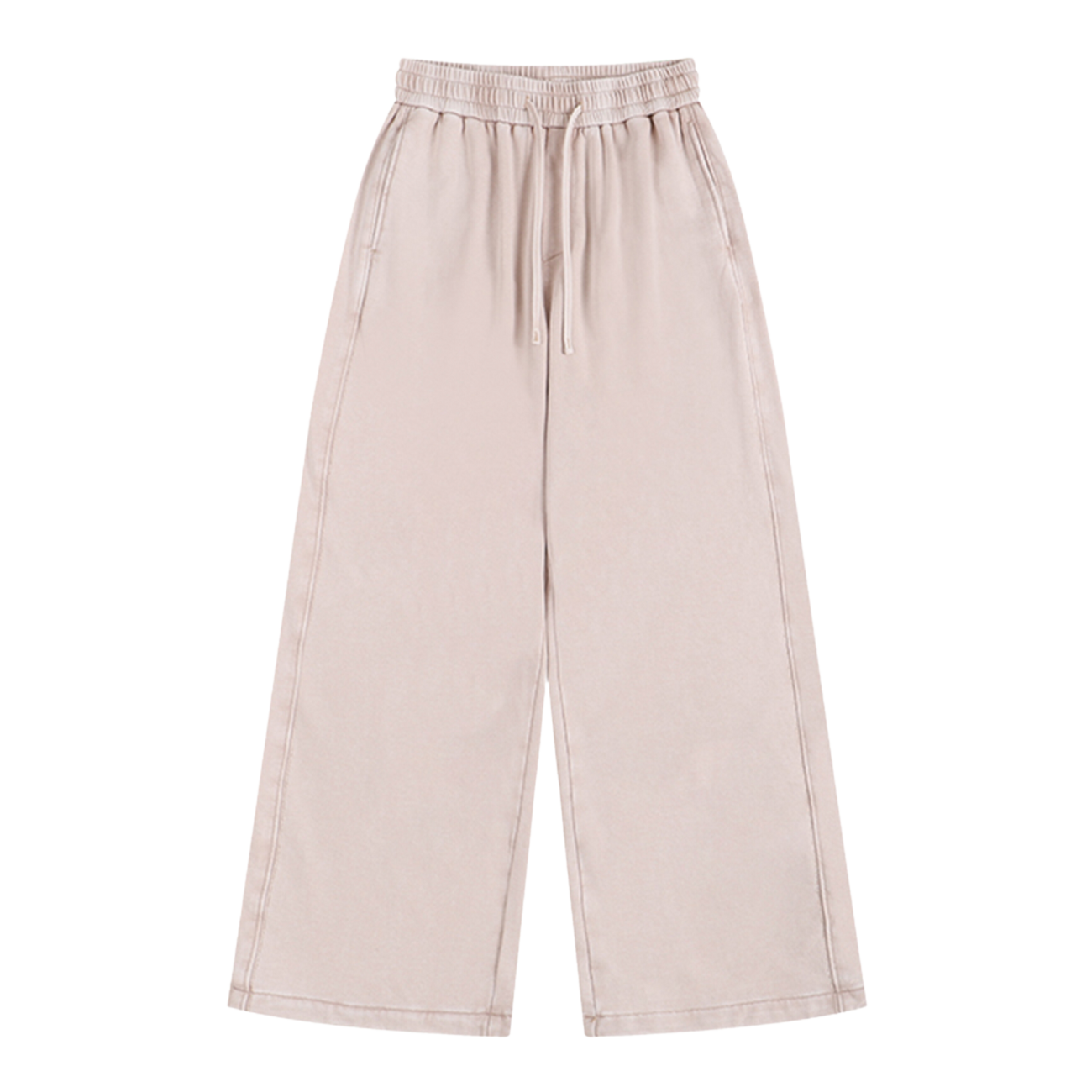 Washed Beige Wide Leg Joggers