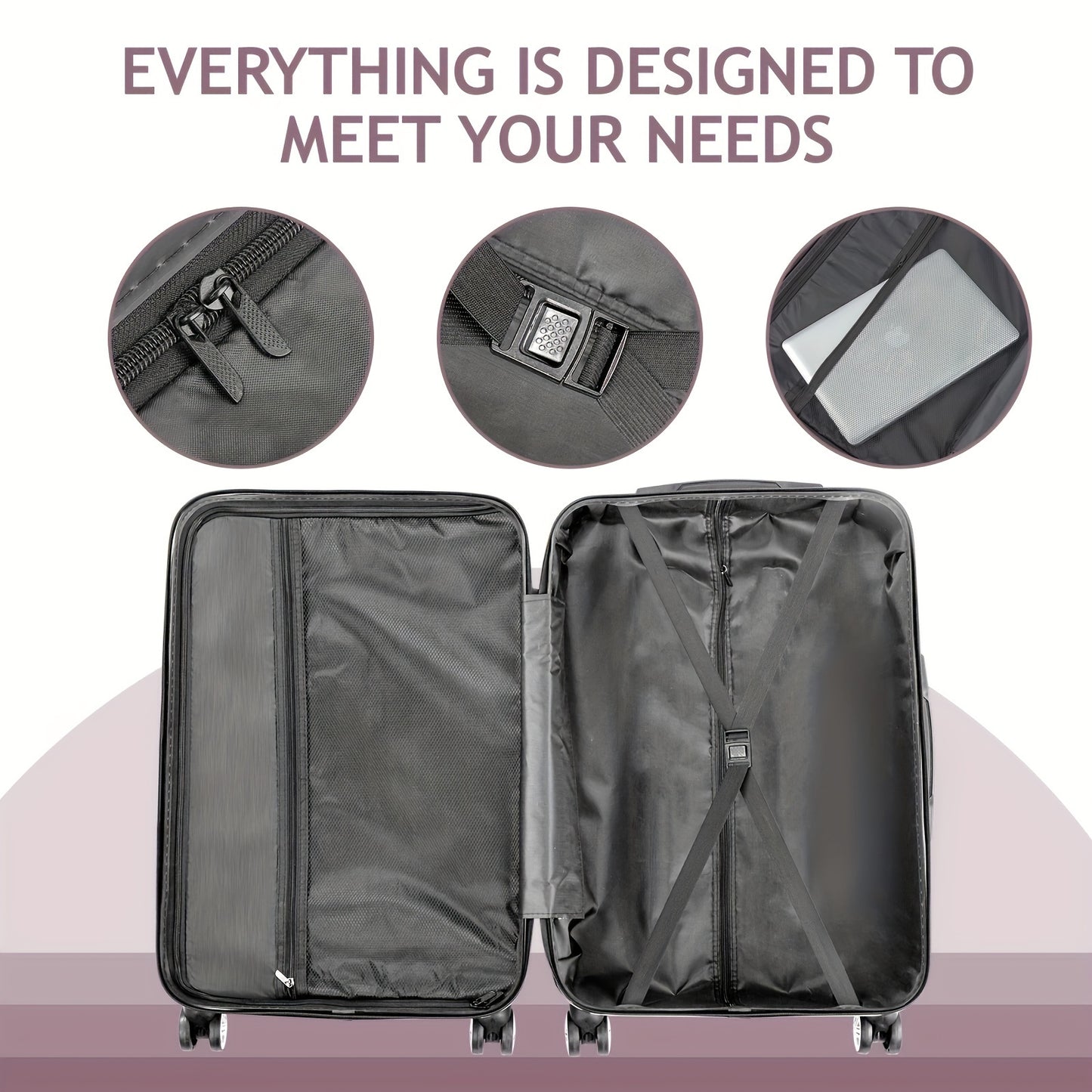 Purple Orchid Suitcase Set, Juego Maletas Orquídea Púrpura