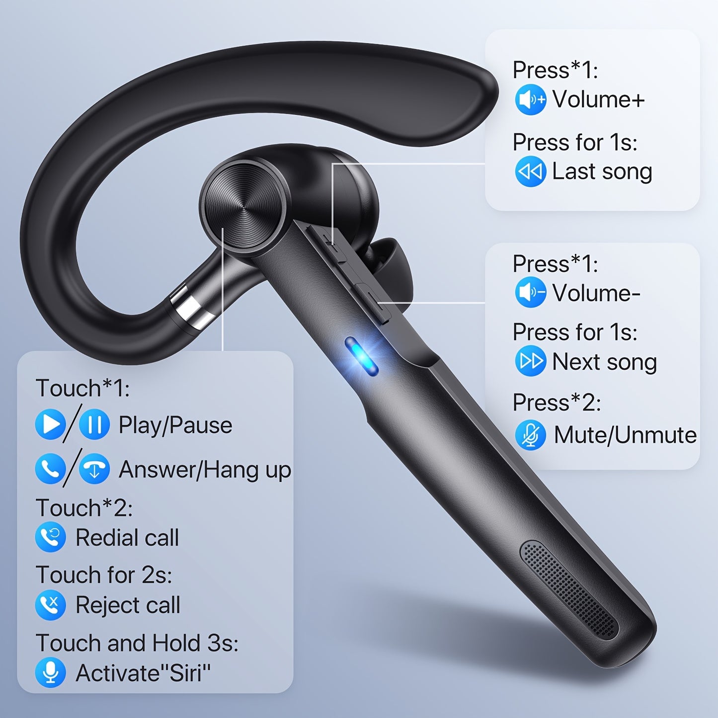 Business Wireless Headset Auriculares Negocios 50H