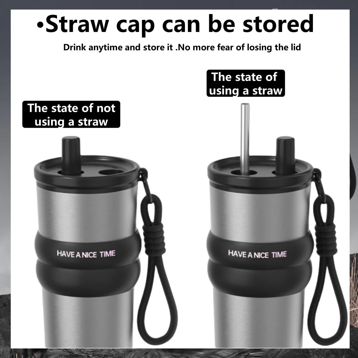 Vacuum Insulated Bottle: Leakproof Thermos with Straw