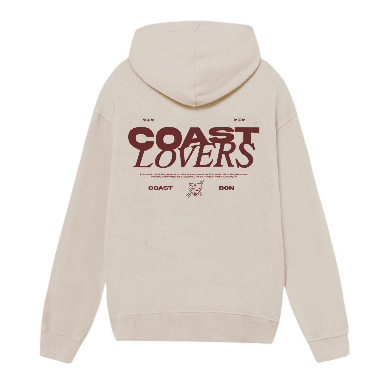 Beige Coast Lovers Hoodie