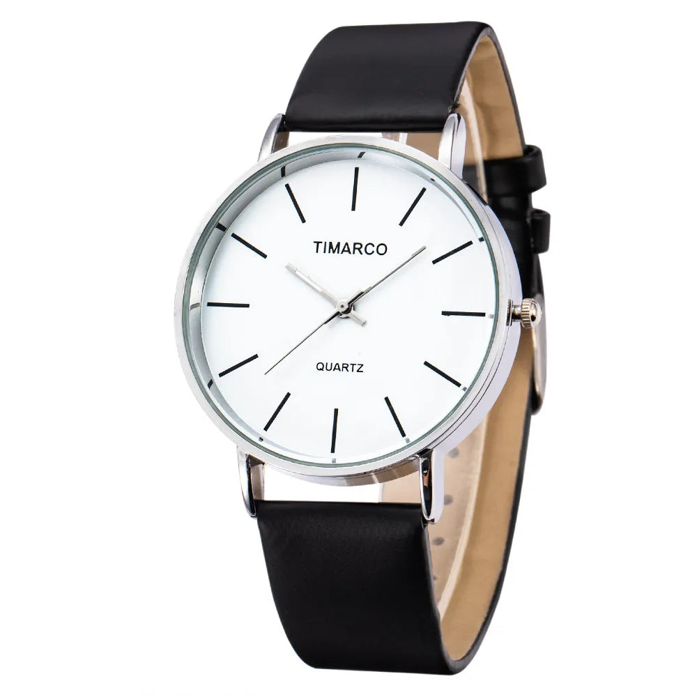 Minimalist White Leather Women Watch, Reloj Mujer Cuero Blanco Minimalista