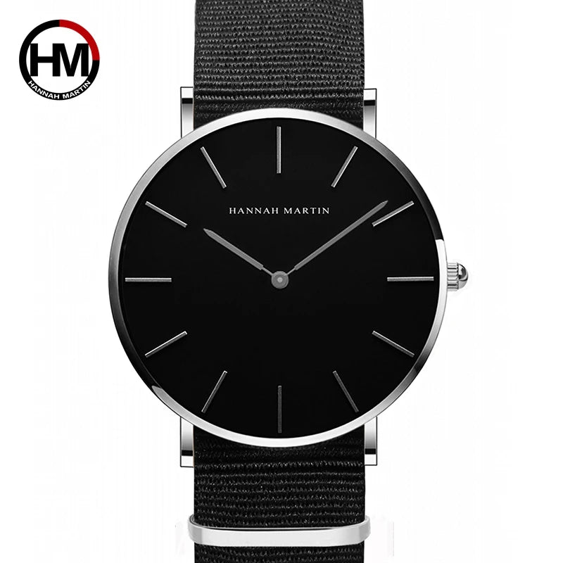 Black Slim Unisex Fashion Watch, Reloj Moda Unisex Negro Delgado