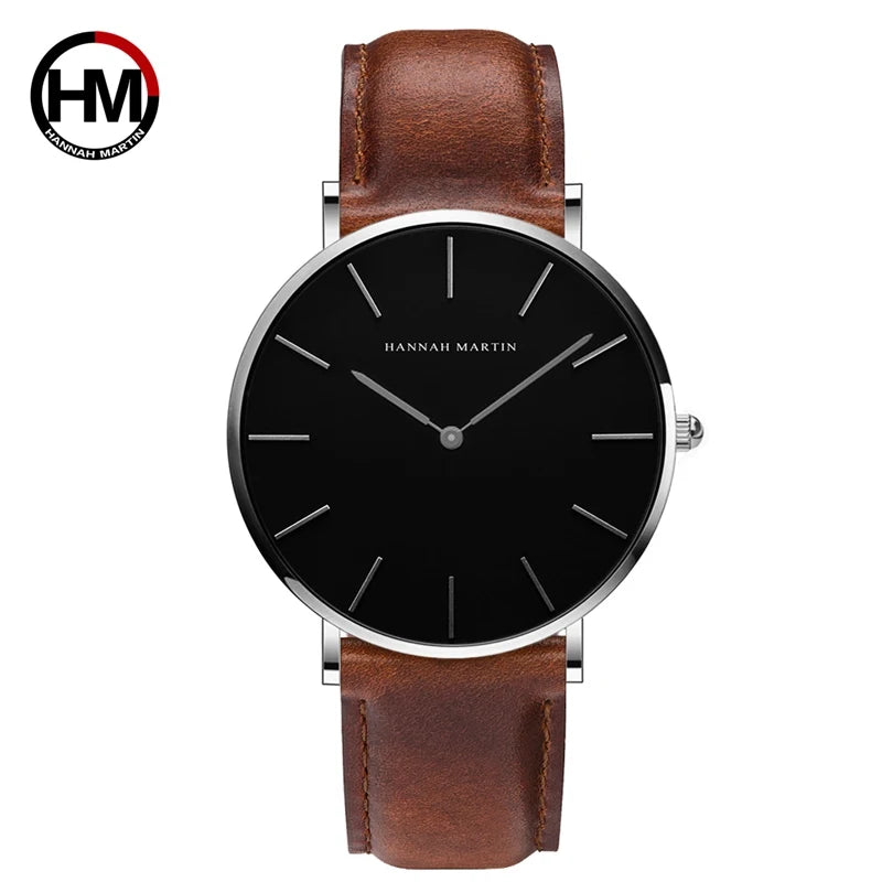 Black Slim Unisex Fashion Watch, Reloj Moda Unisex Negro Delgado