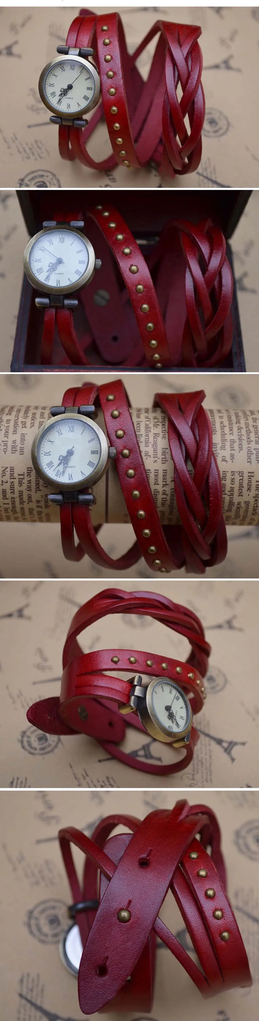 Vintage Roman Numeral Leather Watch, Reloj Cuero Números Romanos Vintage