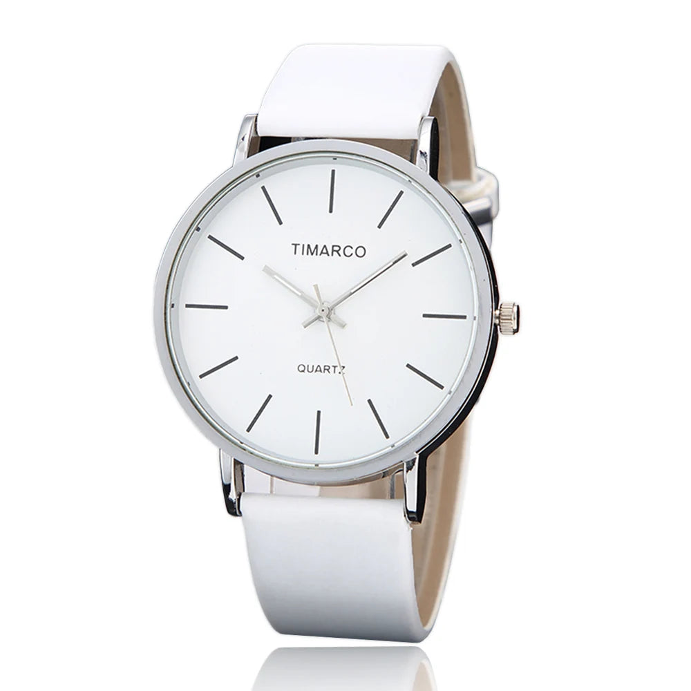 Minimalist White Leather Women Watch, Reloj Mujer Cuero Blanco Minimalista