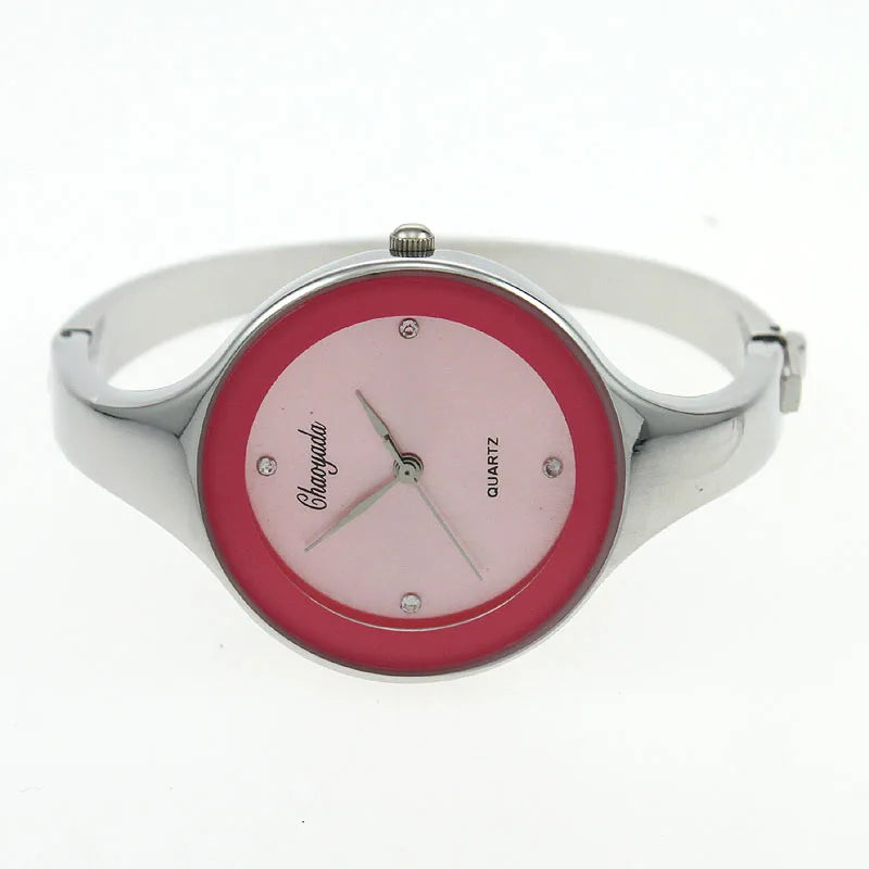 Women Gold Cuff Bracelet Watch, Reloj Pulsera Brazalete Oro Mujeres