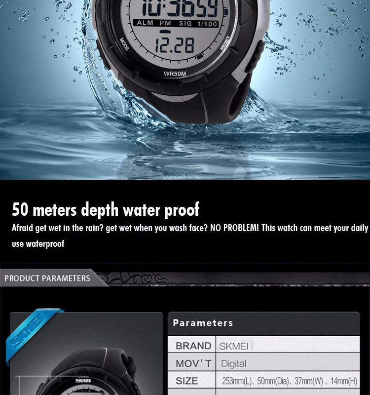 SKMEI Military Digital Sport Watch, Reloj Deportivo Digital Militar SKMEI
