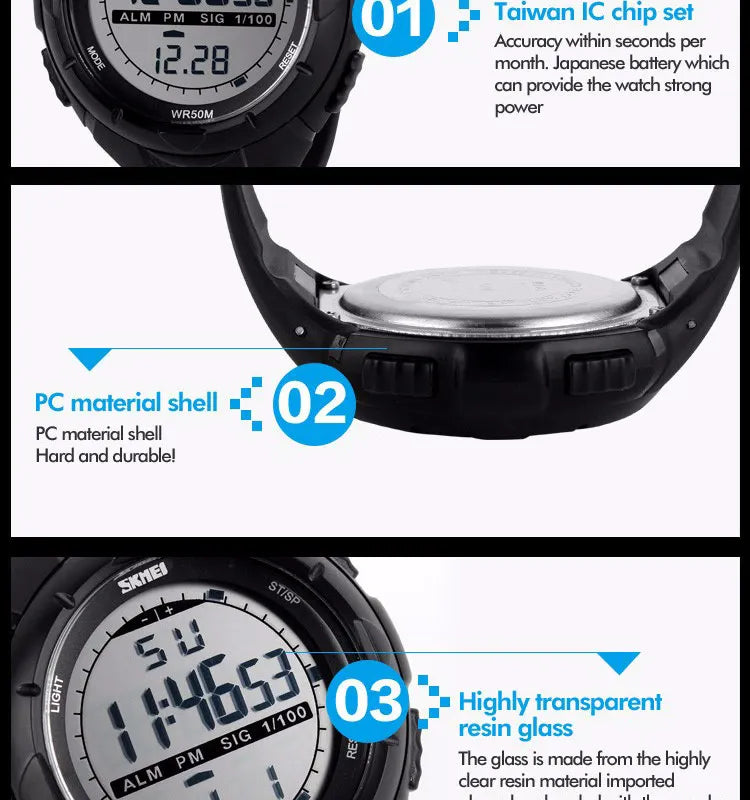 SKMEI Military Digital Sport Watch, Reloj Deportivo Digital Militar SKMEI
