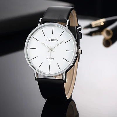 Minimalist White Leather Women Watch, Reloj Mujer Cuero Blanco Minimalista