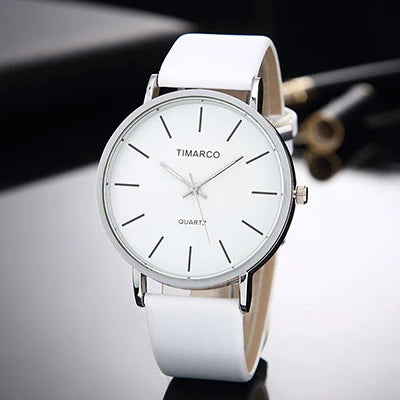 Minimalist White Leather Women Watch, Reloj Mujer Cuero Blanco Minimalista