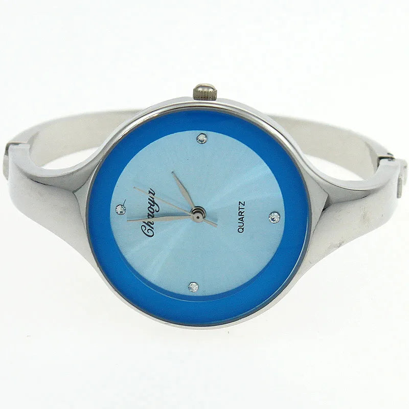 Women Gold Cuff Bracelet Watch, Reloj Pulsera Brazalete Oro Mujeres