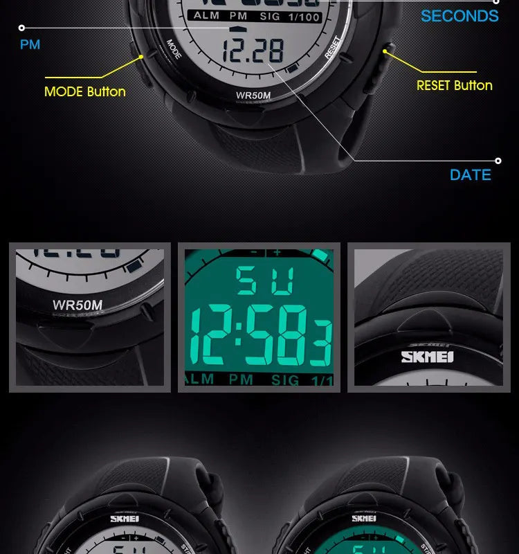 SKMEI Military Digital Sport Watch, Reloj Deportivo Digital Militar SKMEI