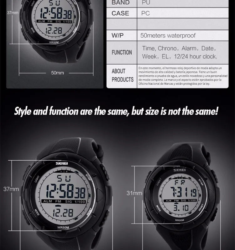 SKMEI Military Digital Sport Watch, Reloj Deportivo Digital Militar SKMEI