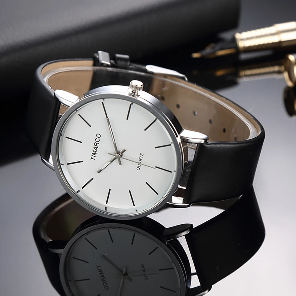 Minimalist White Leather Women Watch, Reloj Mujer Cuero Blanco Minimalista