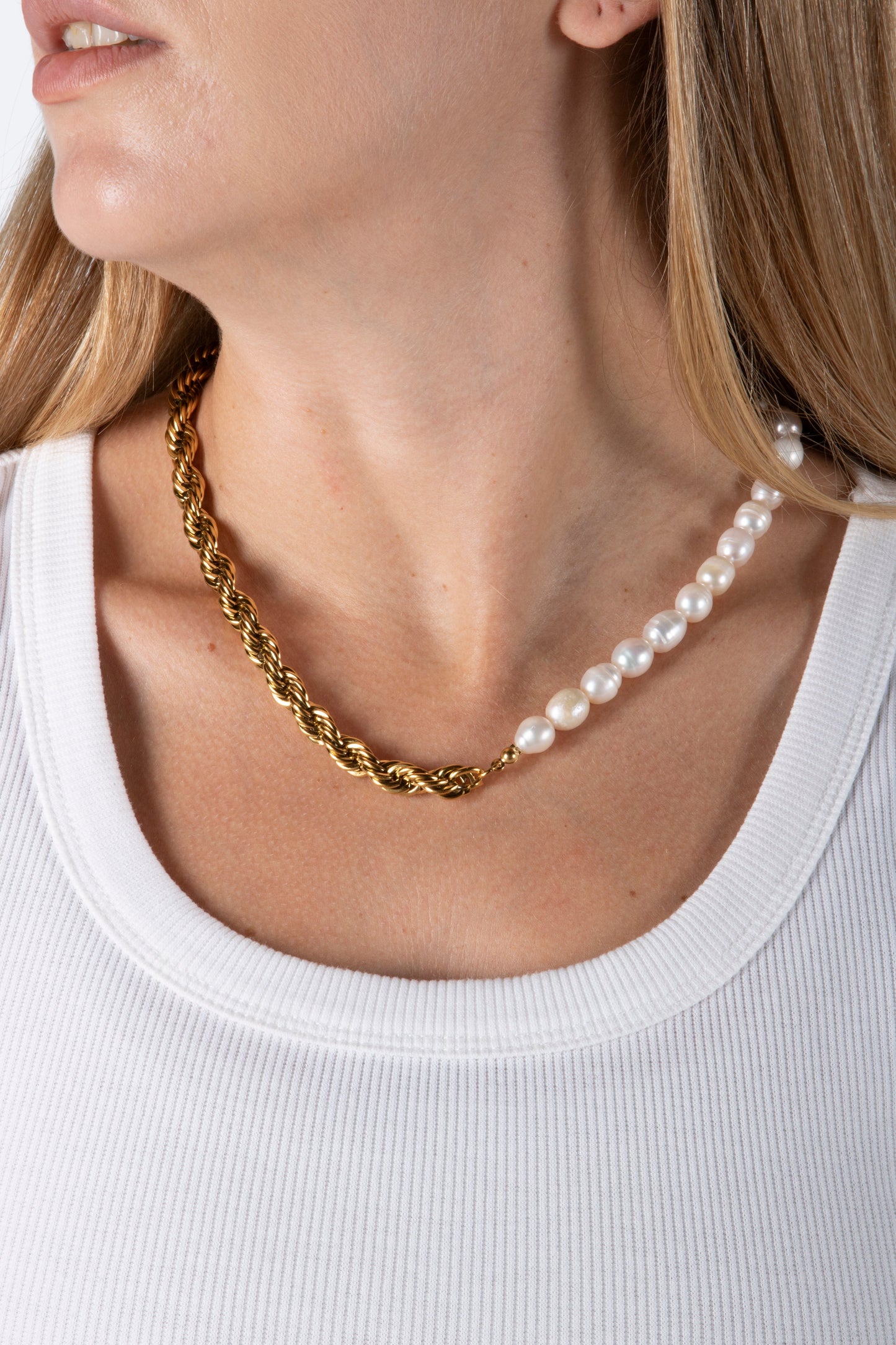 Gold Pearl Necklace