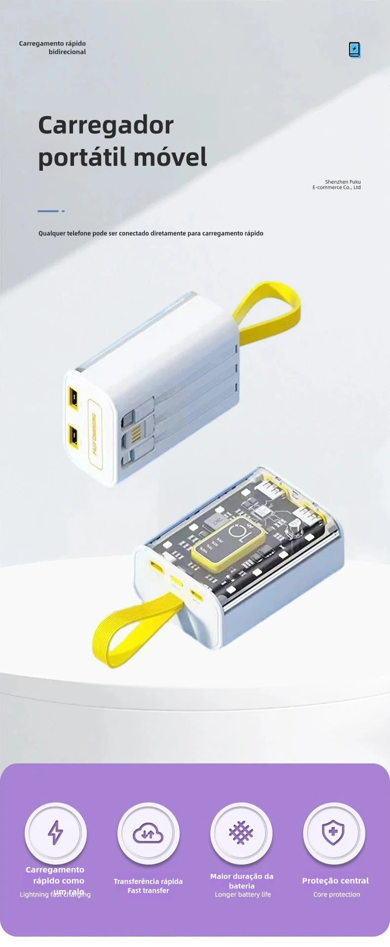 Compact Mini Mecha Power Bank 10000mAh