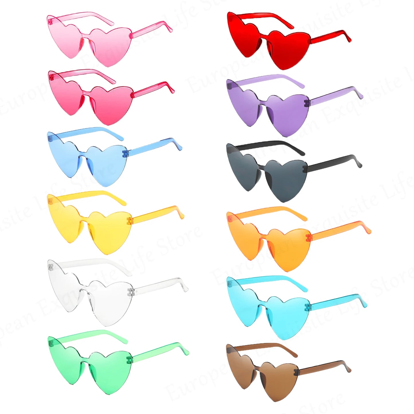 Trendy Heart-Shaped Party Sunglasses Bulk