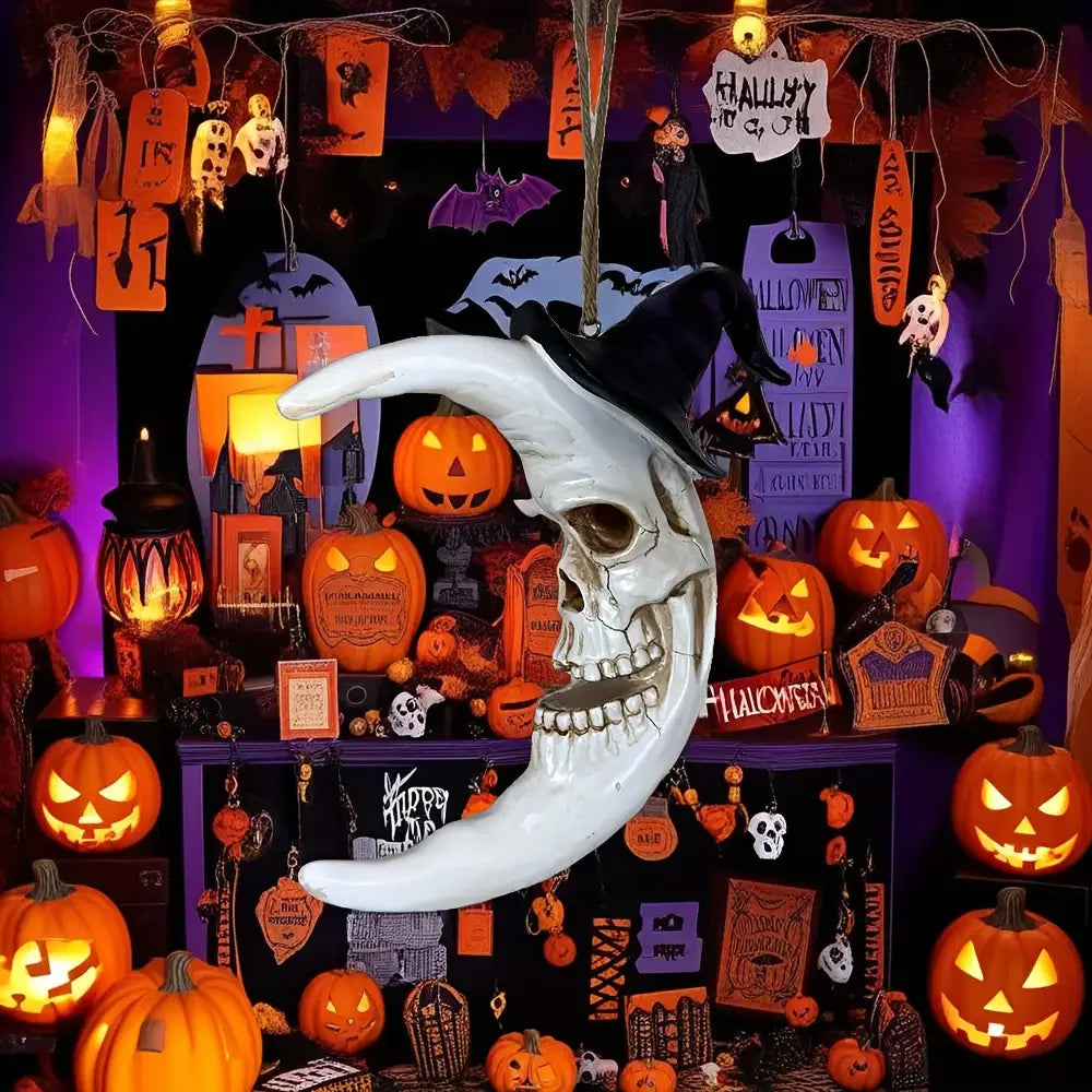 Halloween Skull Witch Hat Moon Collectible