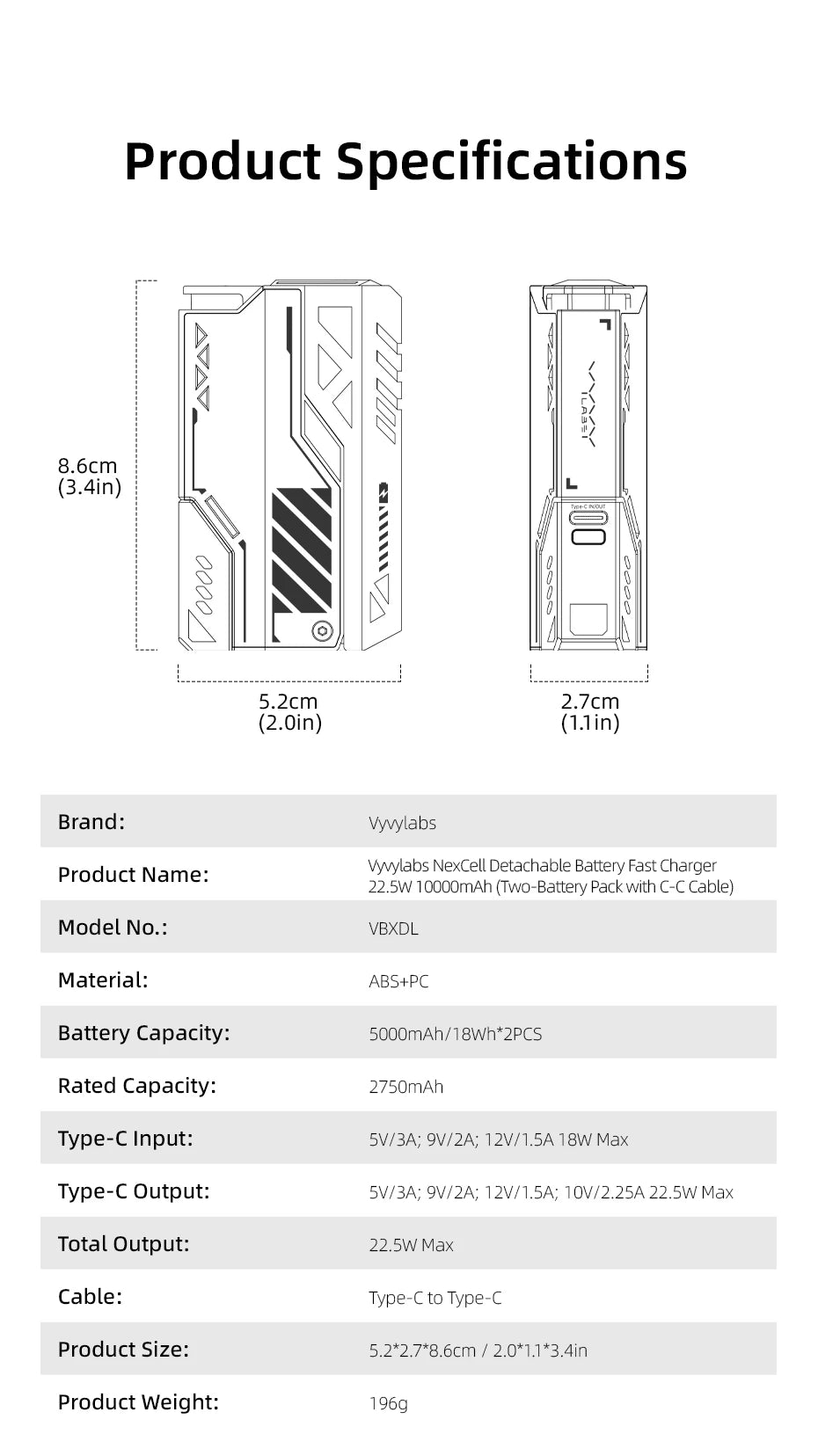 Innovative Vyvylabs Modular Power Bank 22.5W