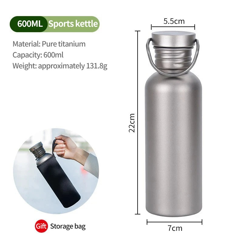Titanium Water Bottle, Botella Agua Titanio