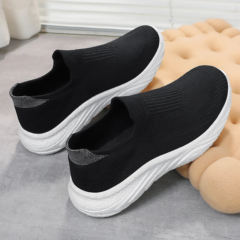 Cotton Slip-On Shoes, Zapatos Algodón Sin Cordones