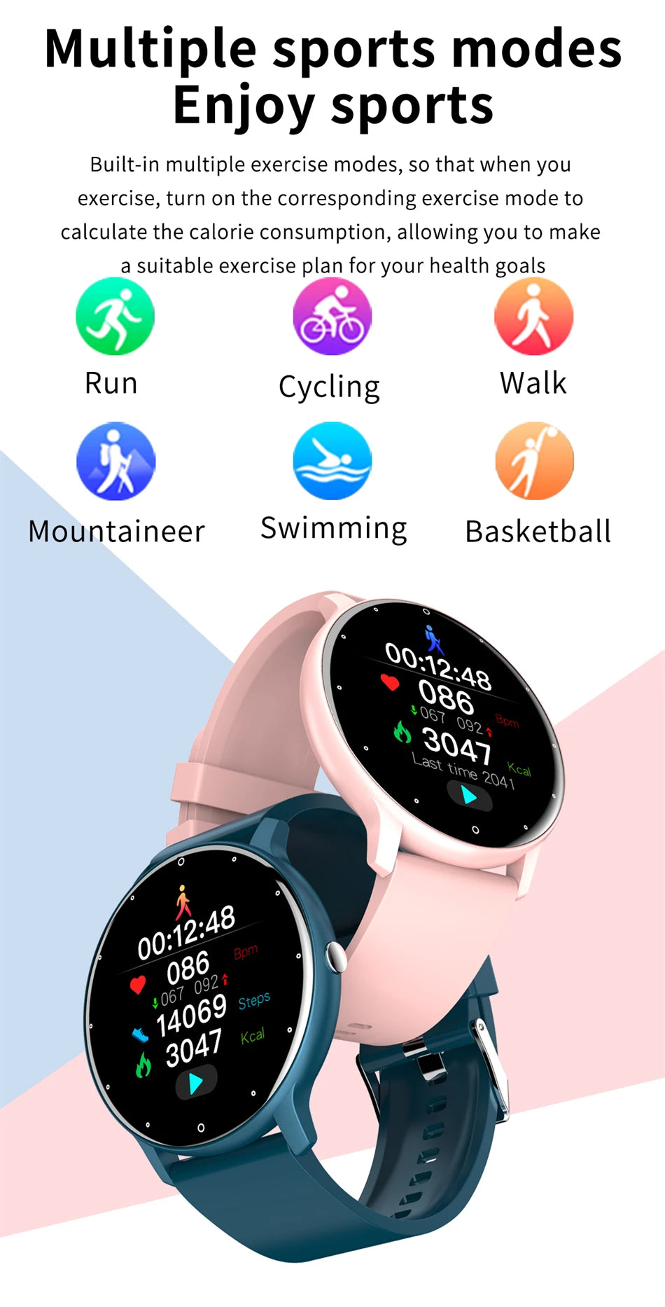 LIGE Full Touch Bluetooth Watch, Reloj Bluetooth Táctil Completo LIGE