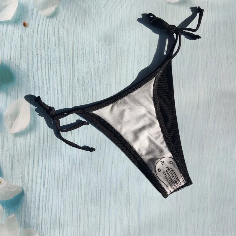Brazilian Lace-Up Bikini Set Solid
