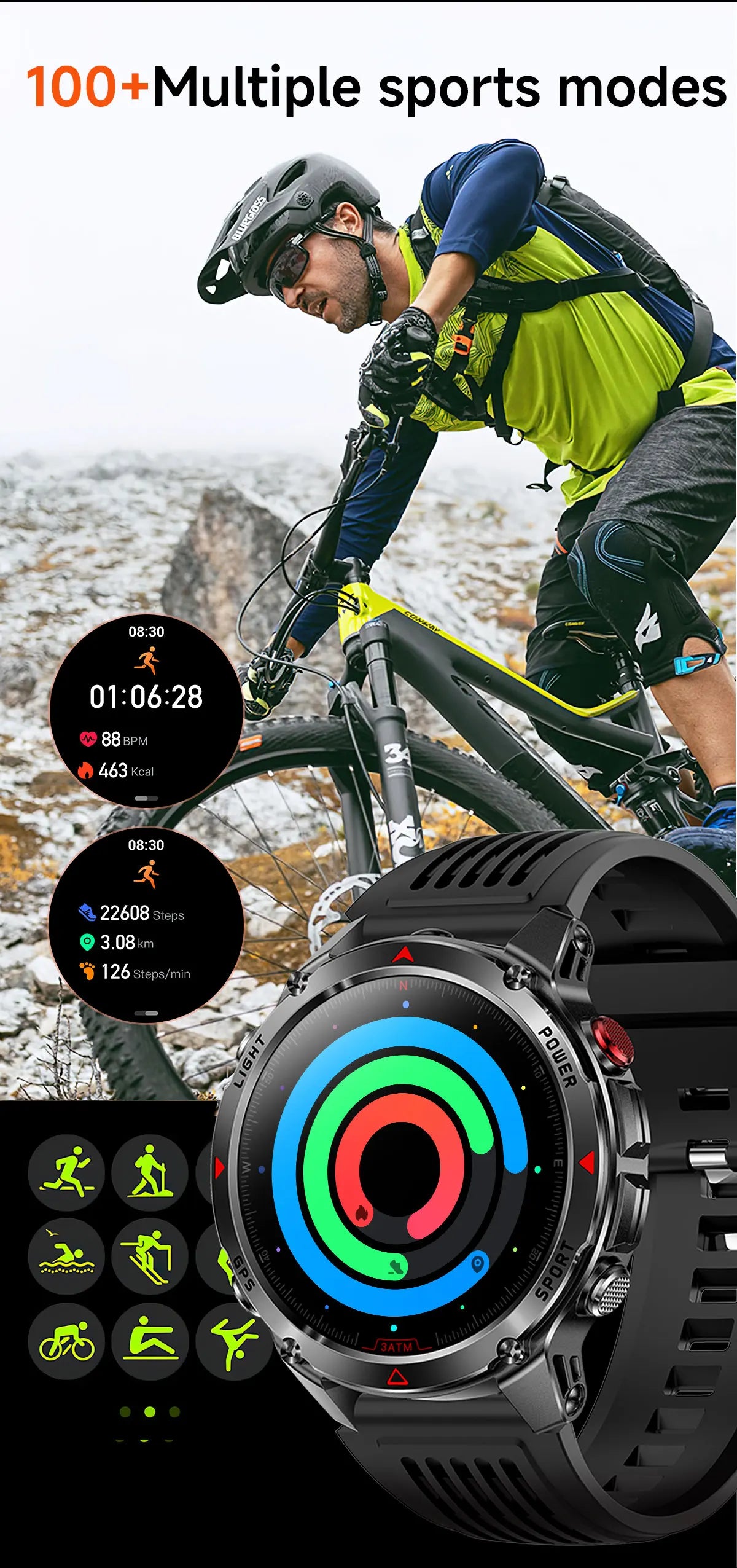 Premium AMOLED GPS Smart Watch, Reloj Inteligente GPS AMOLED Premium