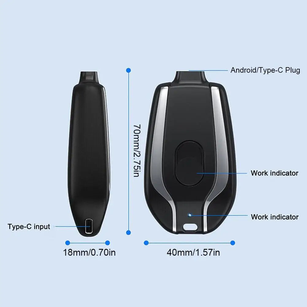 Emergency Mini Keychain Power Bank 1500mAh