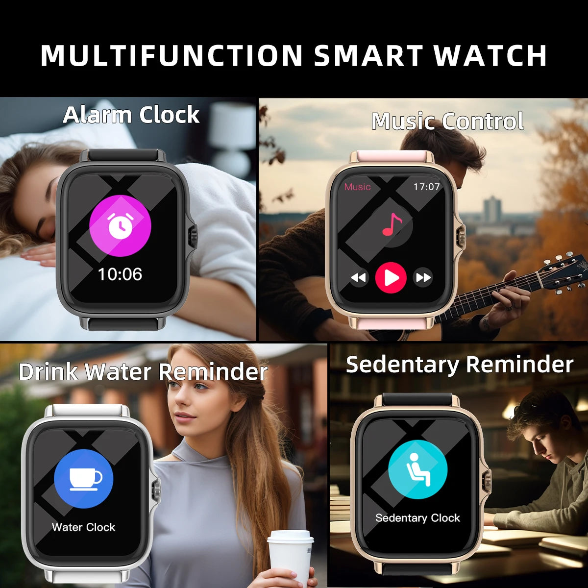 Waterproof Smart Watch Message Calling, Reloj Inteligente Impermeable Mensajes Llamadas