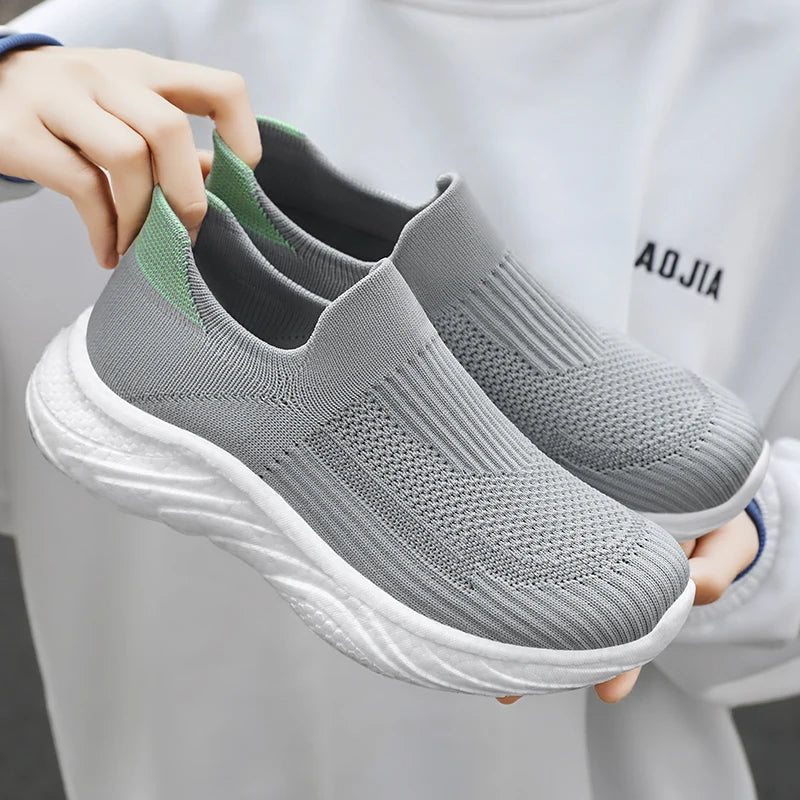 Cotton Slip-On Shoes, Zapatos Algodón Sin Cordones