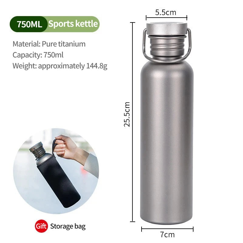Titanium Water Bottle, Botella Agua Titanio