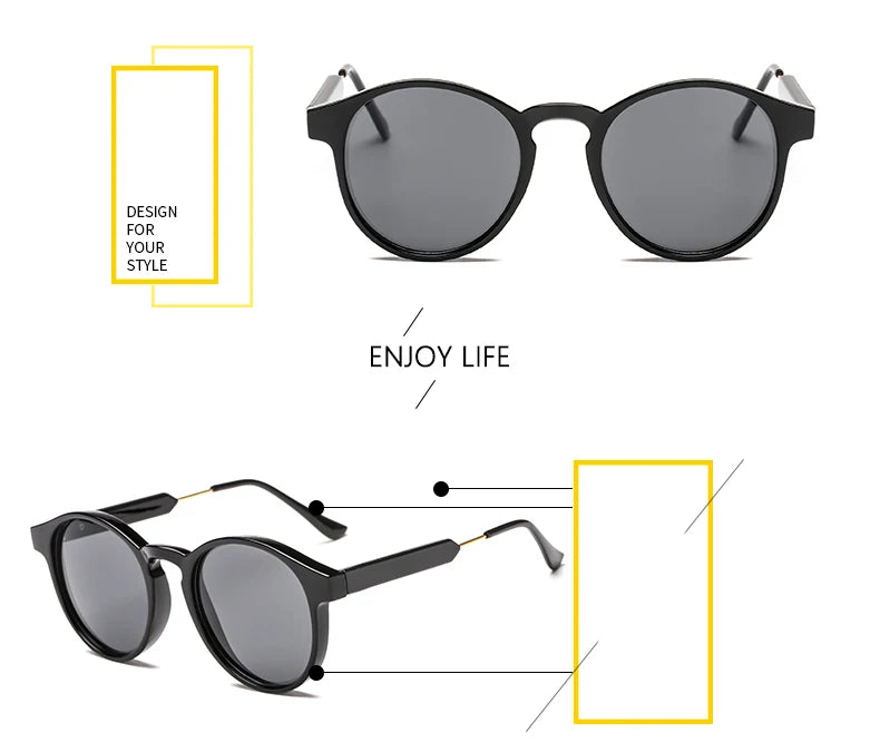 Stylish Retro Round Sunglasses UV400