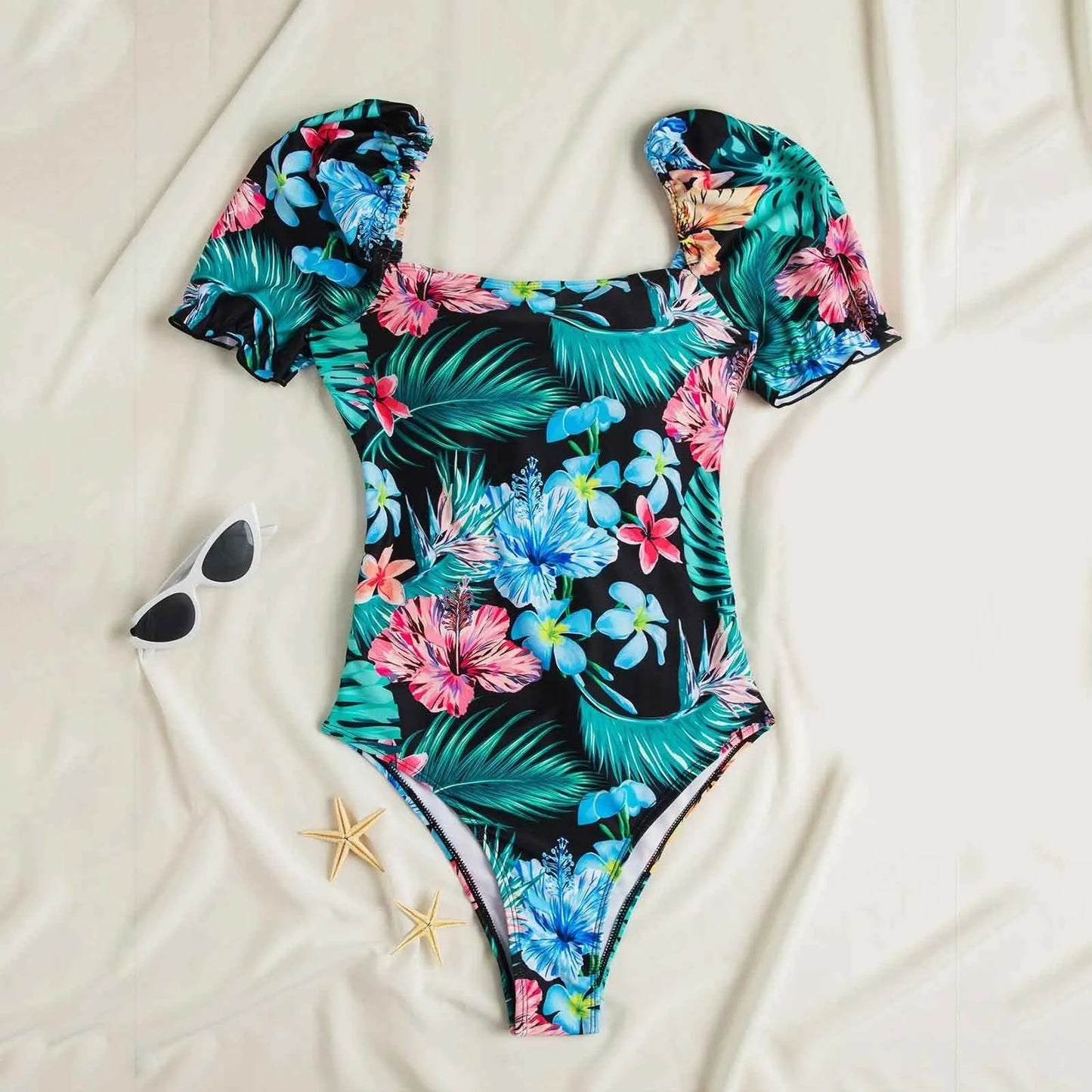 Tropical Floral Triangle Bikini Set