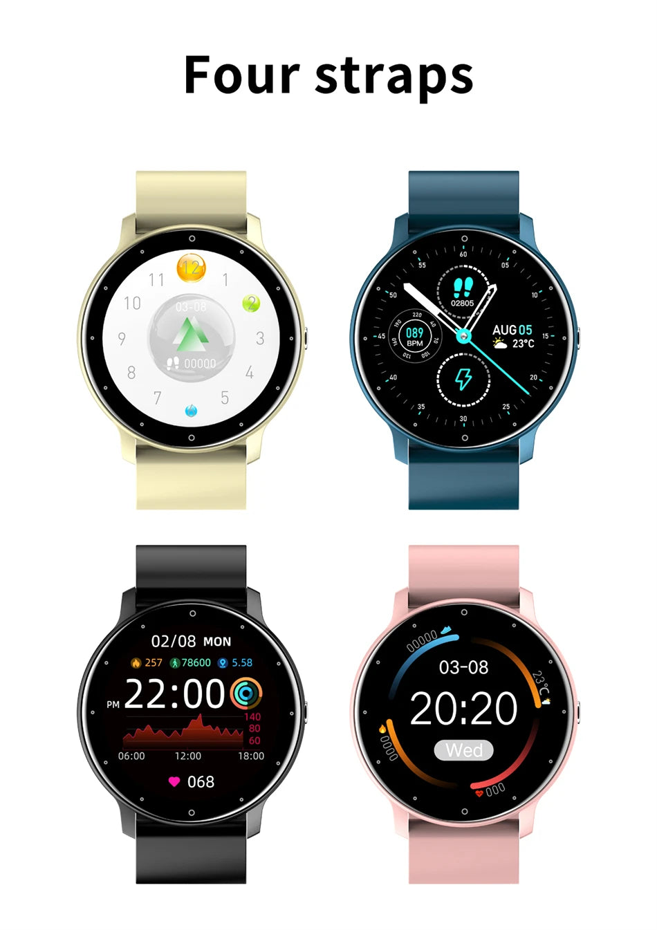 LIGE Full Touch Bluetooth Watch, Reloj Bluetooth Táctil Completo LIGE