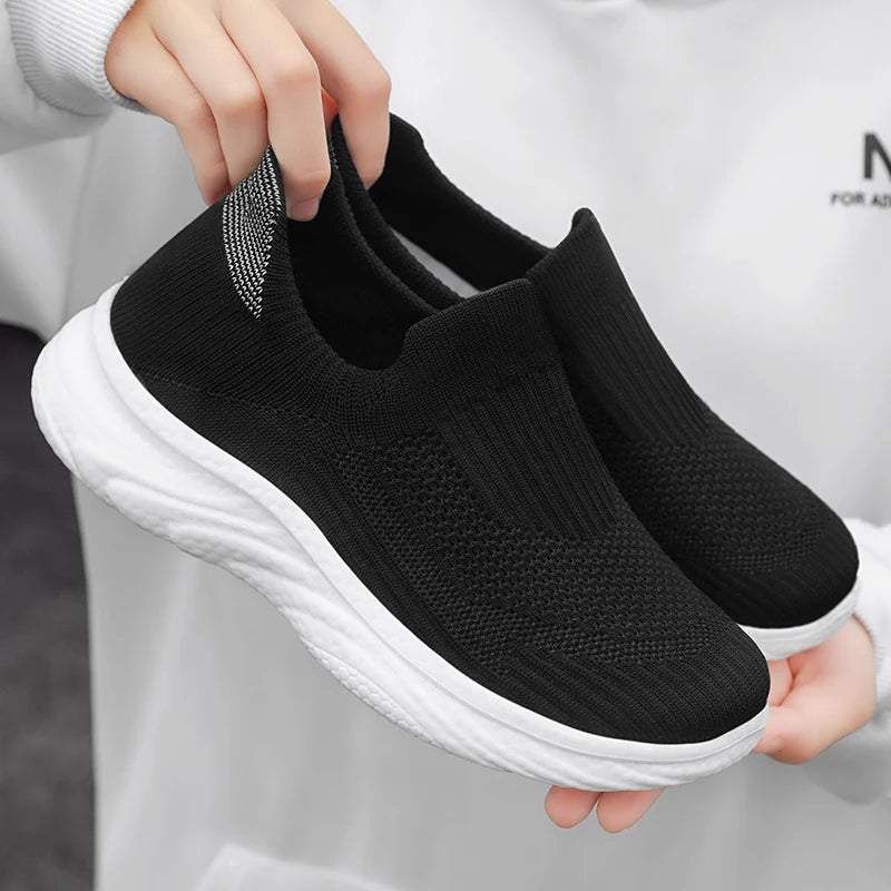 Cotton Slip-On Shoes, Zapatos Algodón Sin Cordones