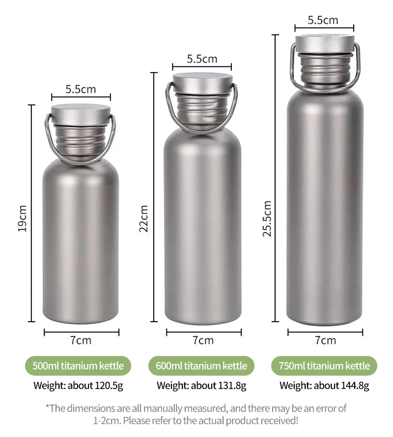 Titanium Water Bottle, Botella Agua Titanio