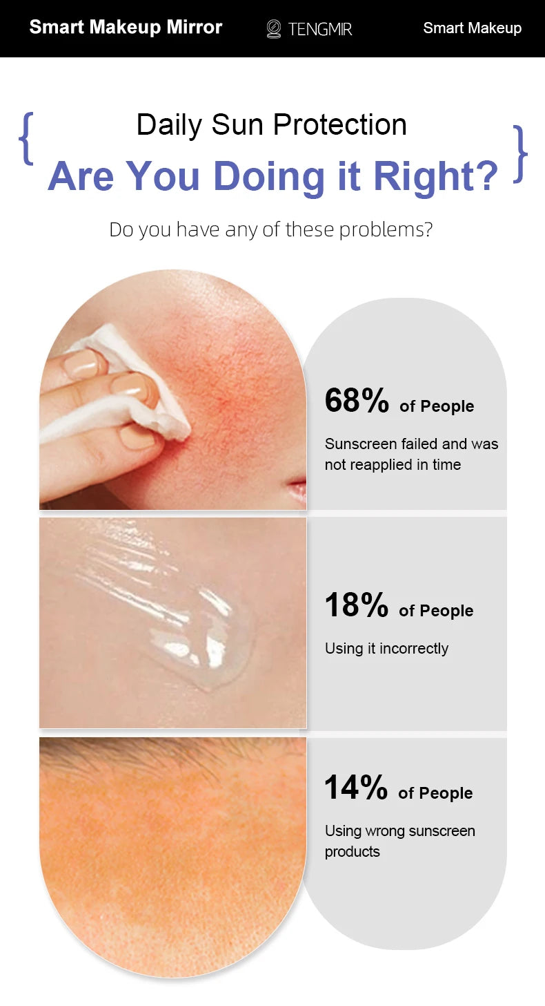 Professional TENGMIR UV Sunscreen Testing Mirror