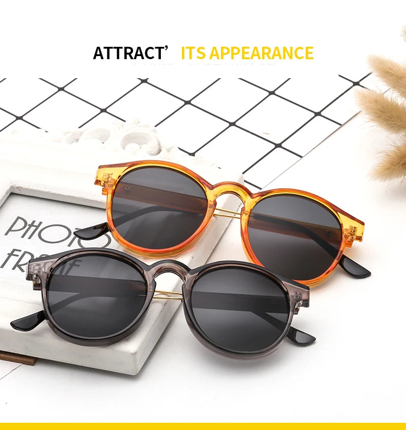 Stylish Retro Round Sunglasses UV400
