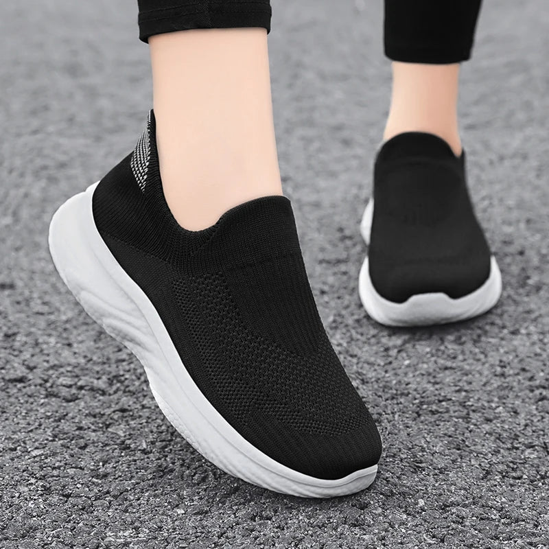Cotton Slip-On Shoes, Zapatos Algodón Sin Cordones